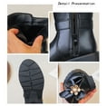 thumbnail image 4 of Girls Snow Boots Sweet Bowknot Fringe Princess Winter Dress Booties Lug Sole Low Heel Warm Furry Lined Zipper Ankle Boots 2 Big Kid Black, 4 of 6