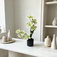 thumbnail image 6 of Artificial Potted Plants Faux Floral Arrangement In White Pot Decorative Fake Desk Plants For Home Office Centerpiece Model Green, 6 of 7