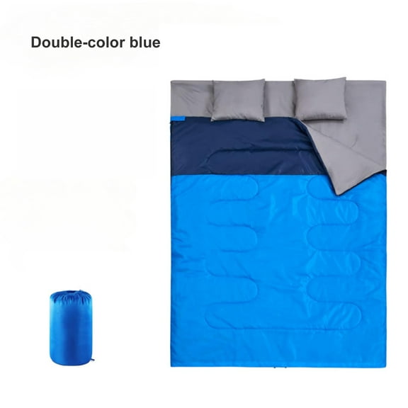 Double Sleeping Bag for Adults with Pillow for Camping Hiking Backpacking 2 Person Sleeping Bags for Cold Weather & Warm