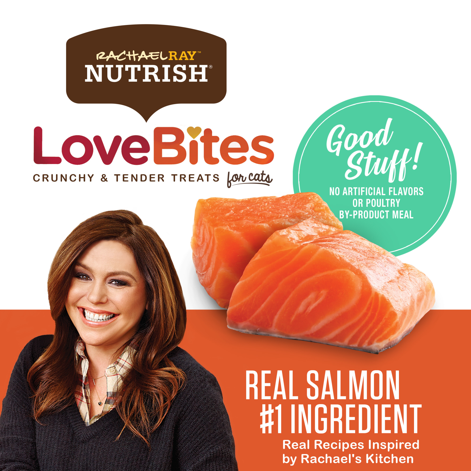 Rachael Ray Nutrish Love Bites Cat Treats, Salmon 12.5 Ounce Canister