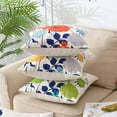 thumbnail image 5 of Farmhouse Outdoor Throw Pillow Covers Cotton Canvas Teal and Turquoise Pillow Covers 16x16 inch Decorative for Couch Sofa Patio Porch Flowers Pattern Pack of 2, 5 of 6