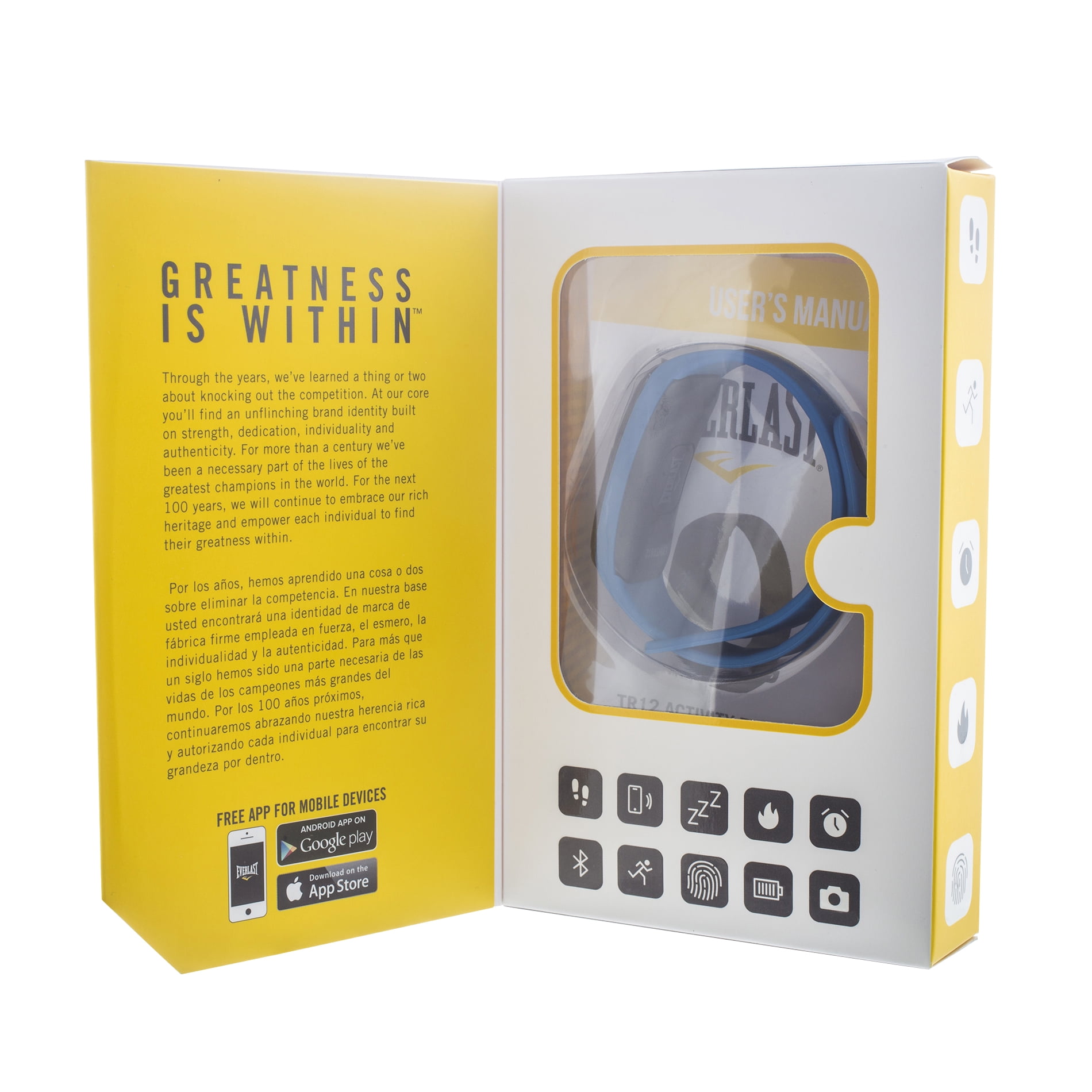 Everlast TR12 Activity Tracker; Includes Caller ID and Message Previews