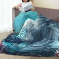 thumbnail image 6 of Pofeuu Cat Underwater Fantasy Print Ultra-Soft Micro Fleece Blanket,for Bed Or Sofa,All Season Throw Blankets Flannel Blanket-40"x30", 6 of 7