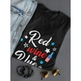 thumbnail image 3 of Red Wine And Blue Bottle Shaped T-Shirt Women -Smartprints Designs, Female Large, 3 of 4