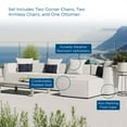 thumbnail image 2 of Lounge Sectional Sofa Set, Fabric, White, Modern Contemporary Urban Design, Outdoor Patio Balcony Cafe Bistro Garden Furniture Hotel Hospitality, 2 of 10