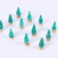 thumbnail image 2 of 12pcs Mini Christmas Tree Bottle Brush Trees Chrismas Village Trees Ornaments Mini Plastic Christmas Trees with Wooden Base for Christmas Decoration Miniature Chrismas Tree, 2 of 6