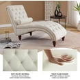 thumbnail image 4 of SZLIZCCC Button-Tufted Chaise Lounge Indoor, Velvet Chair Lounge Chair with Acrylic Legs & Toss Pillow, Armless Rolled Backrest Leisure Sofa Recliner, Upholstered Lounges Chair for Living Room, 4 of 8