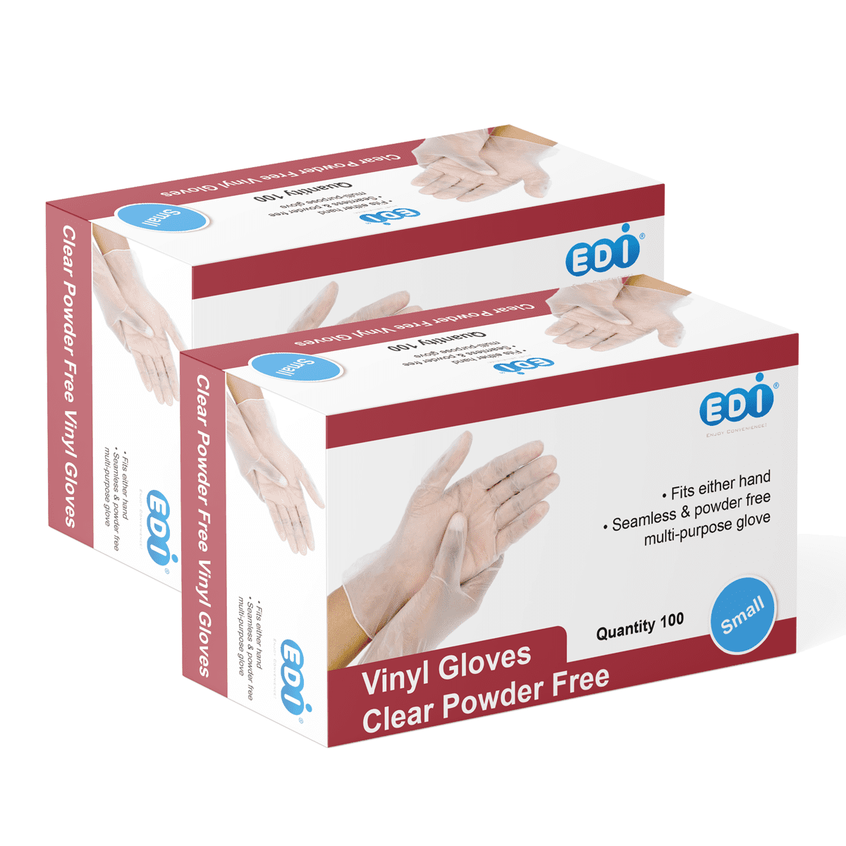 EDI Disposable Small Vinyl Gloves  - Powder-Free, Latex-Free 200
