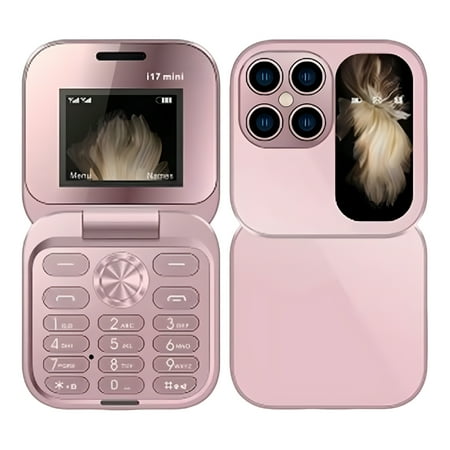 GJX New Mini Flip Phone-Unlocked 2G Cell Phone for Seniors,Large Buttons,Dual Screens,Long-Lasting Battery,Clear Sound,Compact&Easy-To-Use Design