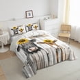thumbnail image 3 of Castle Fairy Kawaii Cow Donkey Full Size Comforter Sets 3-Piece for Children Teens Adults,Farmhouse Animal Sunflowers Bedding Comforter Set,Retro Cabin Aesthetic Lightweight Bedding Sets, 3 of 8