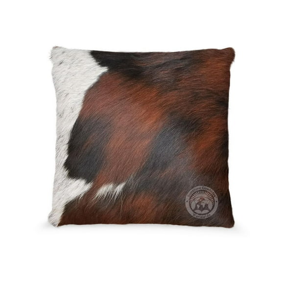 Genuine Tricolor Cowhide Pillow Cover 15 x 15" Cowhide Cushion Hair On Cover