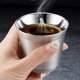 thumbnail image 4 of Tazas de café expreso 304 de 80/160ML, tazas de café de acero inoxidable, leche, agua, bebidas, desayuno, aislamiento, doble pared, textura segura para lavavajillas, 4 of 5