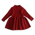 thumbnail image 2 of Godderr Baby Toddler Girl's Knitted Dress 6M-3T Long Sleeve Casua Dress Kids High Collar Party Dress Infant Dress Sweater Dress, 2 of 8