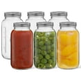 Regular Mason Jars with Airtight Lids, Labels and Measures 32 oz