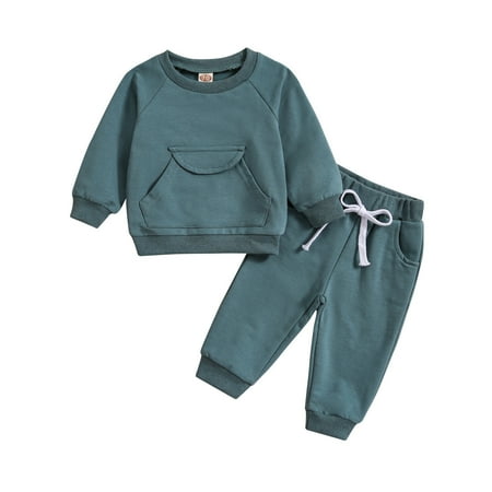 

Toddler Boys Long Sleeve Solid Tops And Pants Child Kids 2PCS Set Outfits Kids Clothese Toddler Halloween Sweatshirt Toddler Girl Fall Outfits Boys Wedding Outfit