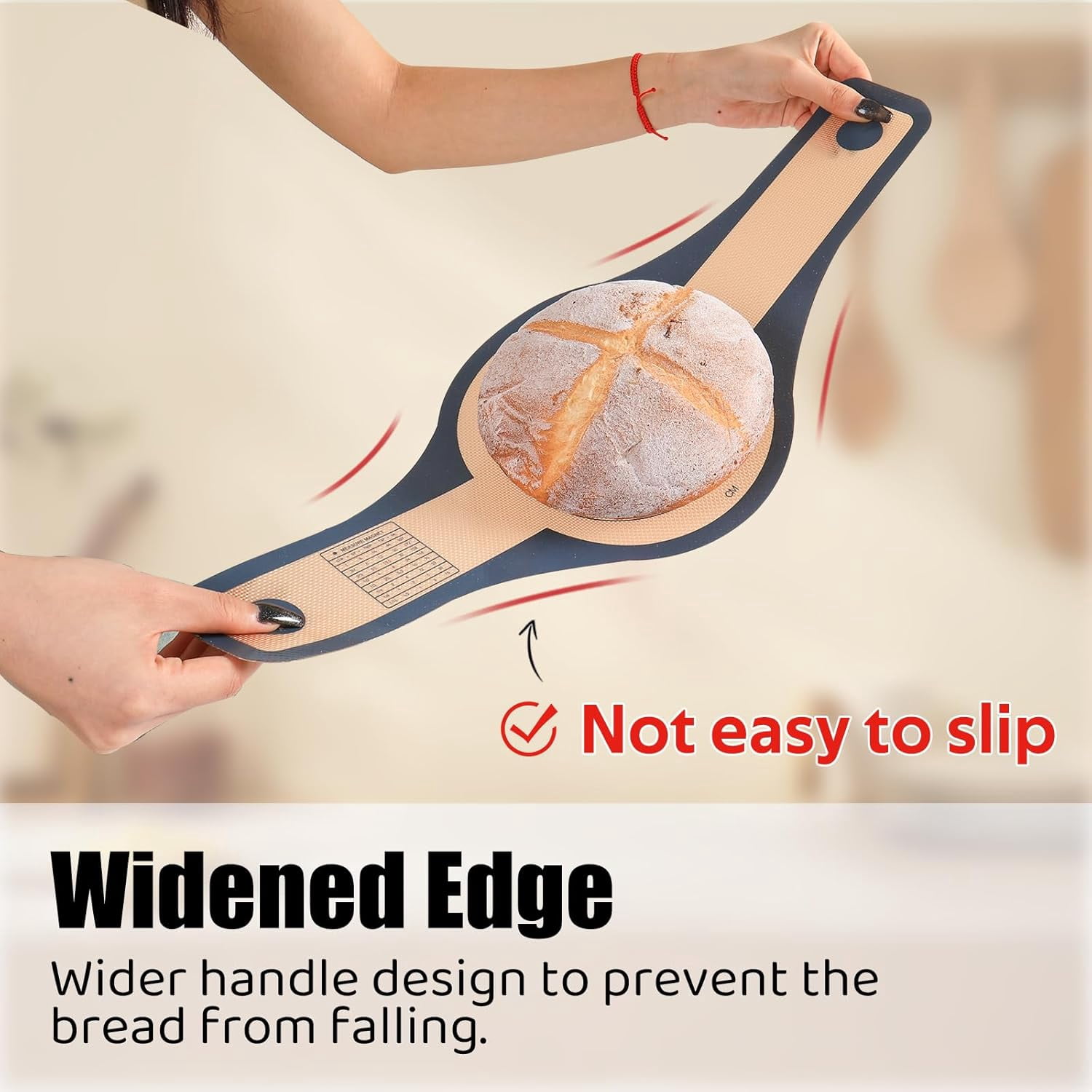 Silicone Bread Sling for Dutch Oven, Non-Stick Silicone Bread Baking Mat for Sourdough, Dough Lifter Liner with Handles