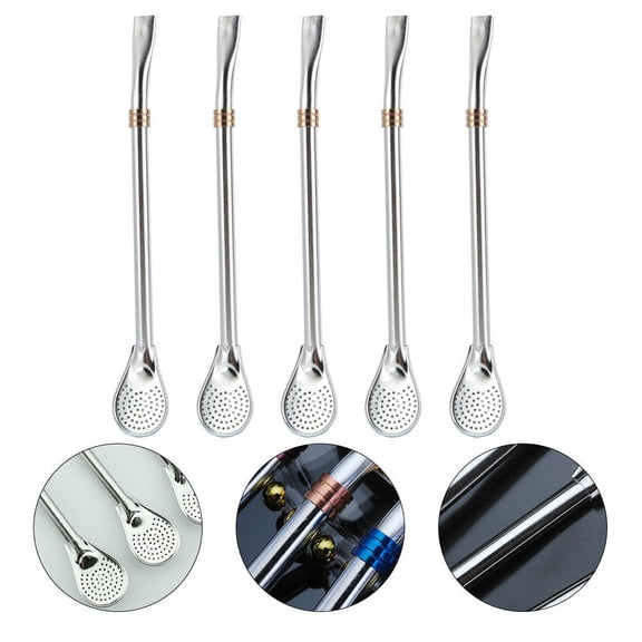 SOPOTUTU 5-Pack Stainless Steel Tea Infuser Strainer Spoons Reusable Tea Filter for Home and Kitchen Use