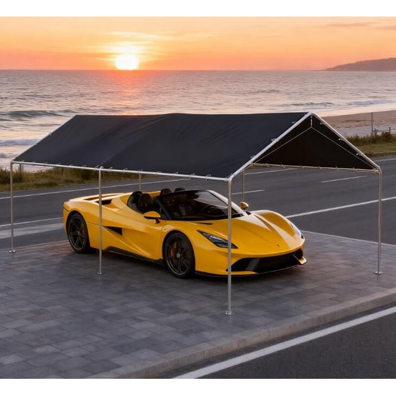 Outdoor Carports Car Tent with Ball Bungee Cords,Carport Roof,UV Resistant Canopy Replacement Cover,Residential Carports