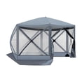 thumbnail image 3 of IVV 12' x 12' Hexagon Screen House, Pop Up Tent Portable Gazebo Canopy Shelter with Mesh Netting Walls and Carry Bag, Dark Gray, 3 of 10