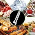thumbnail image 5 of Pinzas elegantes para servir, minipinzas de acero inoxidable con agarre de dientes de sierra para uso versátil en fiestas y en el hogar, exquisito diseño de pulido de espejo y borde liso, 6 piezas, 5 of 5