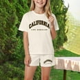 thumbnail image 2 of Girls Summer Outfits Size 10-12 Kids Summer Sport T-Shirt and Shorts Set Cute Graphic Clothing Sets Tracksuit, 2 of 4