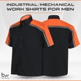 thumbnail image 4 of BIKER WEAR USA Men’s Work Shirt- Mechanical/Industrial Work Shirt with Reflective Lining (Orange), 4 of 7