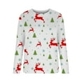 thumbnail image 4 of Costumes de Noël en Solde Mode Femmes Imprimé Manches Confortable Respirant Sweat-Shirt Col Rond Surdimensionné pour Femmes, 4 of 5