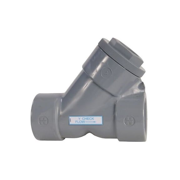 Hayward Flow Control Y-Check Valve, 3/4", PVC/EPDM, Socket YC10075SE