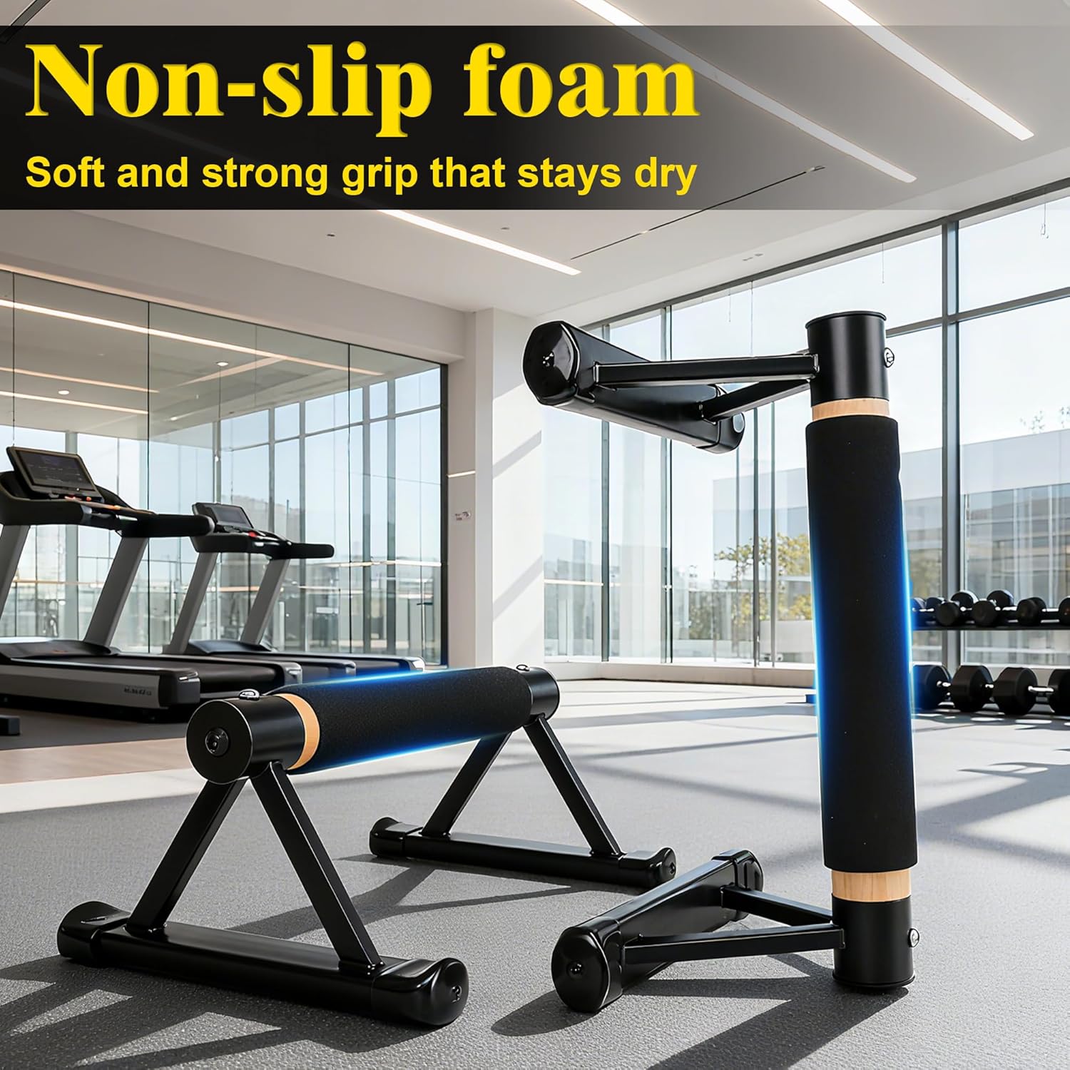 Wooden Parallettes Bars, 600 lbs Heavy Duty Calisthenics Push Up Stands with Anti-Slip Grip, Solid Wood Handstand Bars with Metal Brackets for Home Gym, Floor Workouts & Strength Training