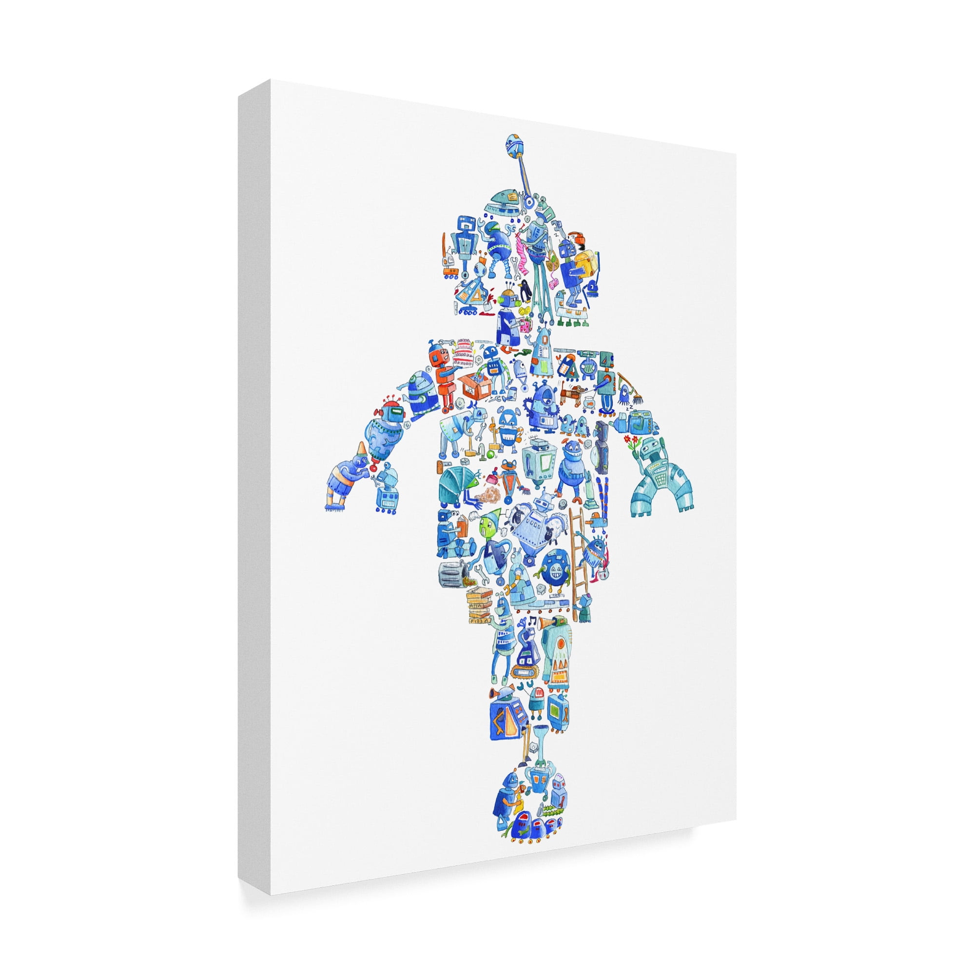 Trademark Fine Art 'Robot Collage' Canvas Art by Louise Tate