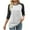 White, variant on Qulqfy Womens Tops Trendy Raglan 3/4 Length Sleeve Spring Plus Size Shirts Crew Neck Tunic Fall Color Block Tops Womens Blouses L