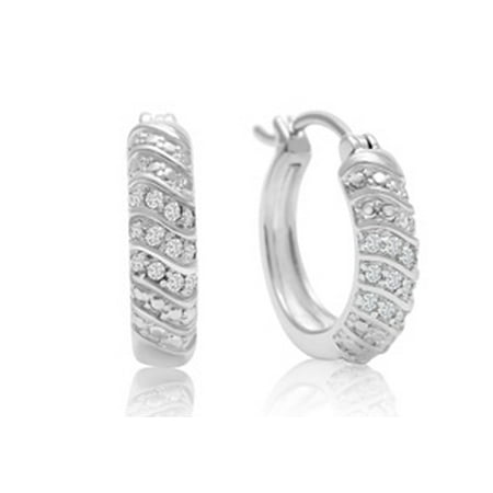 1 4 Carat Row Diamond Hoop Earrings 2 Inch 1 4 Carat Row Diamond Hoop Earrings 2 Inch