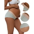 thumbnail image 3 of Unique Bargains Women's Low Waist Ice Silk Seamless Maternity Briefs XL Green, 3 of 6