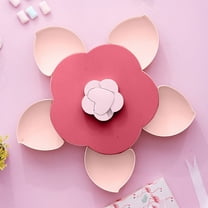 mtvxesu Large Rotating Snack Tray With Lid, Multi-Compartment Fruit & Candy Dish, Plastic Serving Bowl For Living Room, 1-Piece