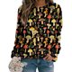 thumbnail image 2 of Xuyuer Women's Long Sleeve Hoodless Printed Casual Warm Sweatshirt, Cozy Pullover for Spring Comfort, Everyday Lounging and Seasonal Graphic Style, 2 of 5