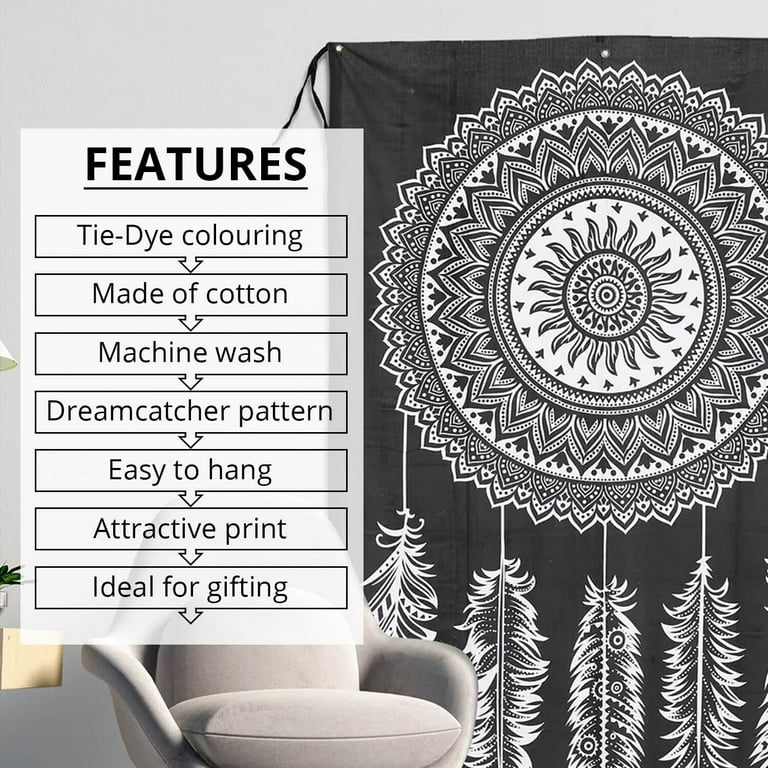 Black and white tie dye tapestry hotsell