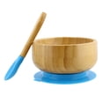 thumbnail image 2 of Acorn Baby Bamboo Baby Bowl and Silicone Baby Spoon Blue Set for Solid Food, 2 of 7