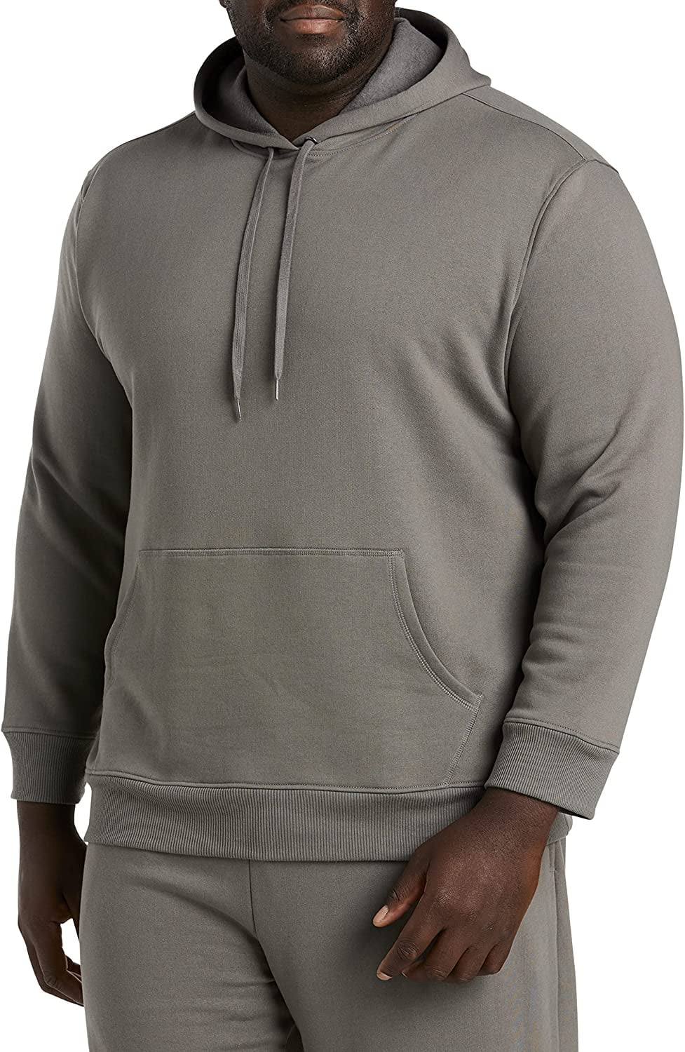 DXL Essentials Men s Big and Tall Hooded Fleece Sweatshirt Grey 7XL Walmart