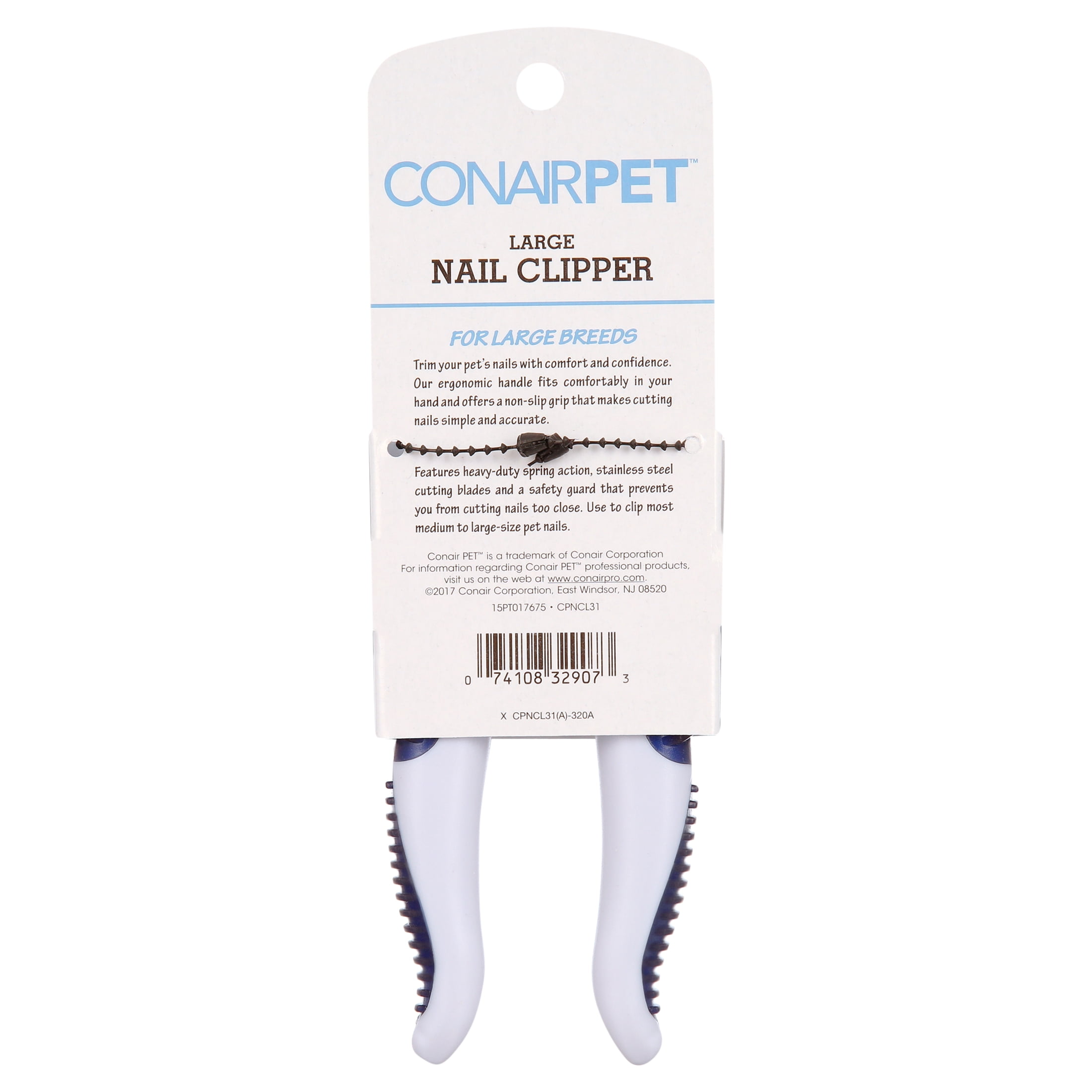 CONAIRPET Large Nail Clipper with Built-In Safety Guard, For Dogs & Cats