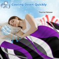 thumbnail image 3 of Purple Stripe Cooling Blanket,Lightweight Breathable Summer Throw Blanket with Double Sided Cold Effect,Black Grey White Gradient Striped Geometric Picnic Blankets Bed Sheet for Hot Sleepers 40"x60", 3 of 8