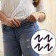thumbnail image 5 of Cinturón elástico para jeans, sin hebillas, ajustable para hombres y mujeres. Rayas negras rojas, 5 of 9