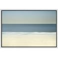 thumbnail image 3 of PixonSign Framed Canvas Print Wall Art Colorblocked Blue Beach Horizon Nature Ocean Photography Realism Nautical Scenic Relax/Calm Multicolor Cool for Living Room, Bedroom, Office - 24"x36" White, 3 of 5