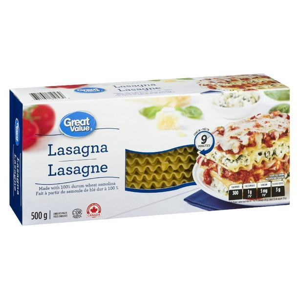 Pâtes lasagne de Great Value 500 g