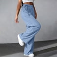 thumbnail image 6 of Wlynlyn Womens Pants Summer Boho Elastic Waistband Fashion Wide Leg Beach Pants Loose Casual Palazzo Pants Travel Vacation Clothes, 6 of 7