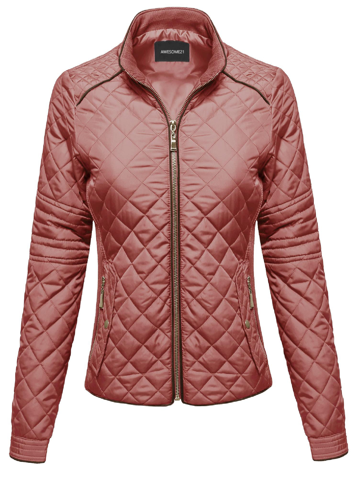 FashionOutfit Women's Quilted Puffer Jacket With Fleece Lining