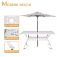 thumbnail image 6 of W WARMHOL 7-Piece Outdoor Patio Dining Set, 60" Rectangular Cast Aluminum Dining Table with Umbrella Hole and 6 Cushioned Swivel Rocker Chairs, Patio Funiture Set for Backyard, Patio, Garden, White, 6 of 7
