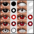 thumbnail image 2 of Lentes de contacto de Halloween, lentes de Color para ojos, Anime, Cosplay, malla blanca, lente ciega, lentes de Color rojo, 2 of 4