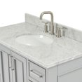thumbnail image 6 of Ariel Stafford 43 Inch Single Oval Sink Vanity With Carrara White Marble Countertop W/0.75" Edge In Grey, 6 of 10