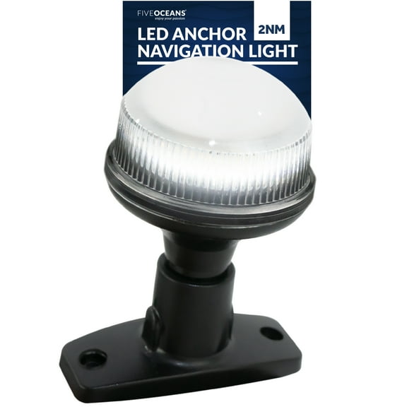 Five Oceans Anchor Light - Stern Lights for Boats, Boat Lights Navigation, 12V DC, USCG 2NM Certified, 4 Inch Fixed Mount, Boat Stern Light for Pontoon, Fishing Boats, Bass Boats, Sport Boats - FO4481