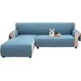 thumbnail image 3 of CHOK L-Shape Sofa Slipcover Sectional 3 Seater Chaise Cover Pet Dogs Couch Protector  (Black Large), 3 of 11